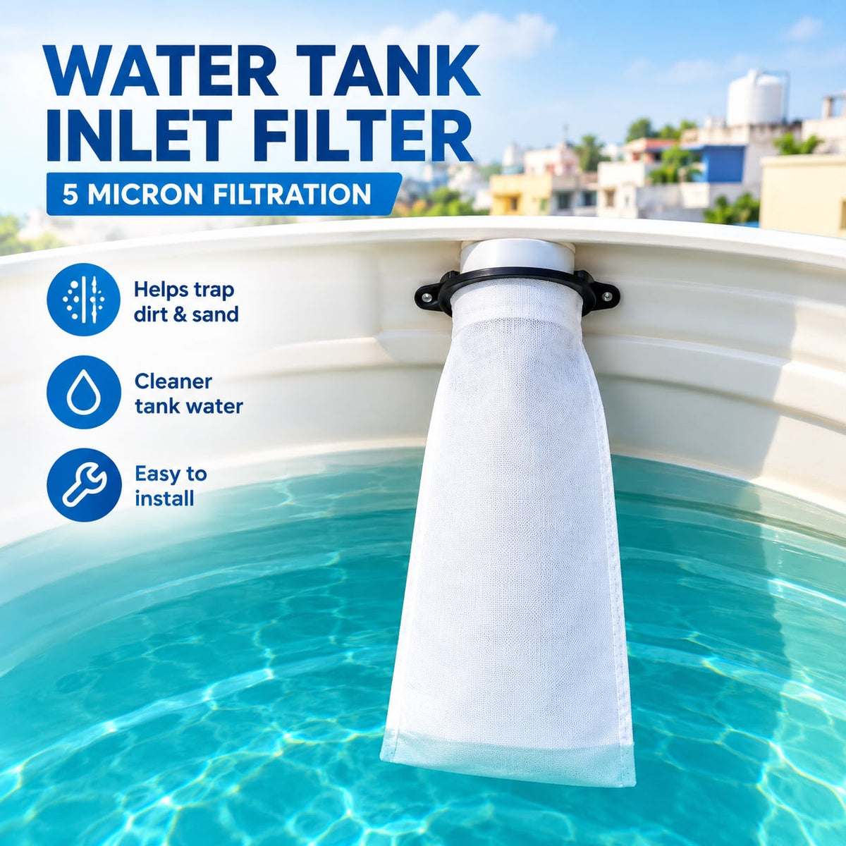 Borewell & Overhead Tank Filtration and Filter for Bore Water (Pack of 2)